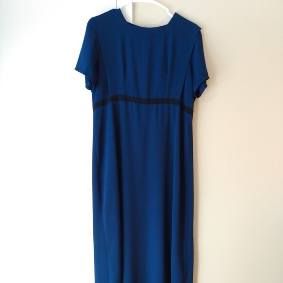 Amish Mennonite Cape Dress 40"B 32"W Blue with Black Lace Modest - Picture 1 of 10